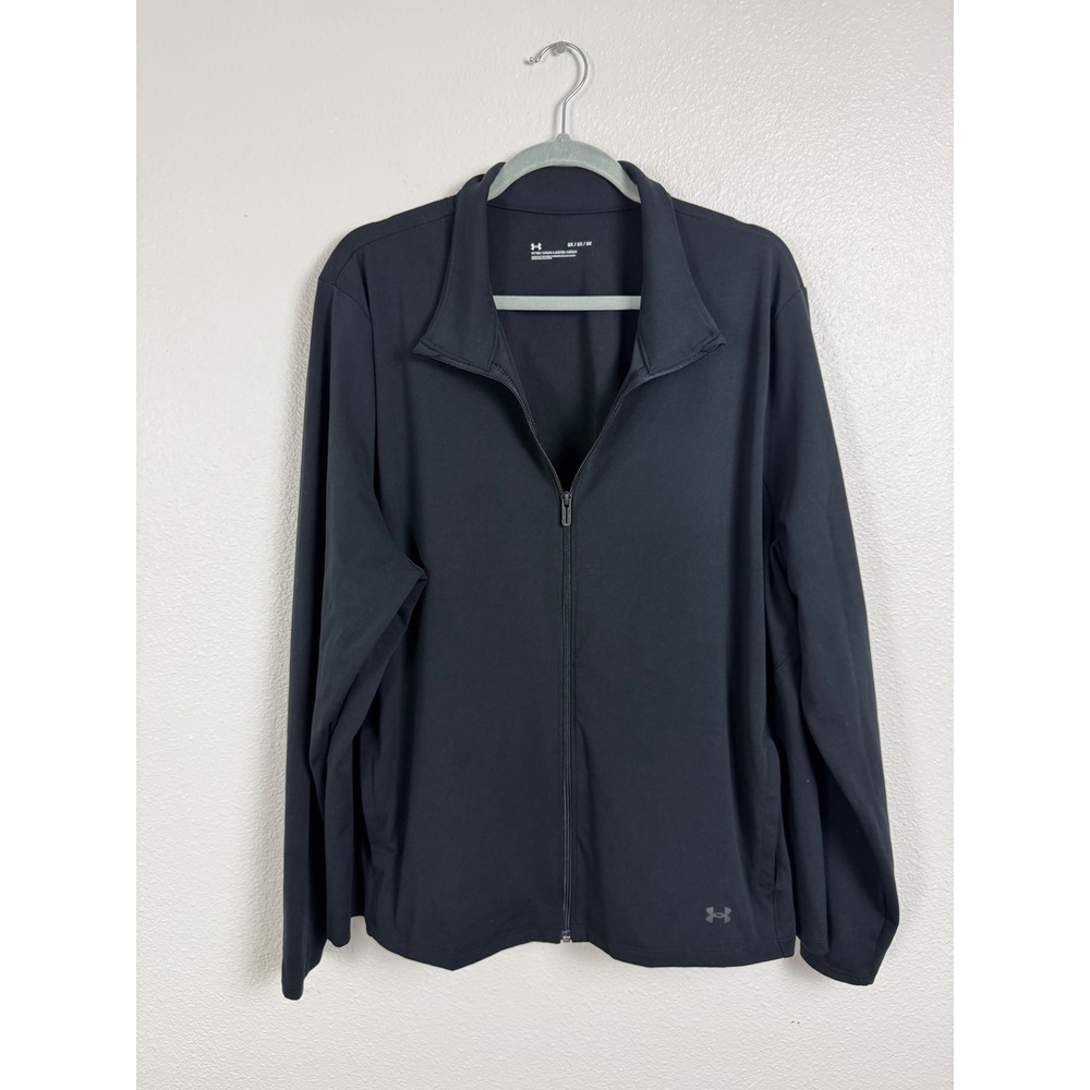 Under Armour Jacket Mens 3X Black Full Zip Mock Neck Activewear 1369404
